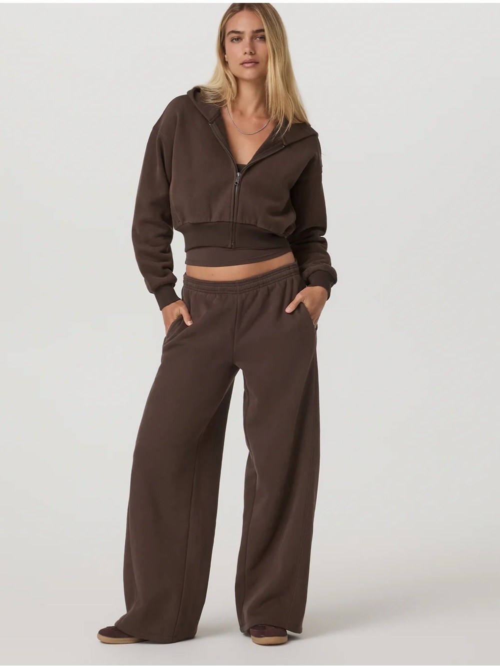 VUORI RESTORE SET Ultra Wideleg Sweatpant & Mini Zip Hoodie- Java